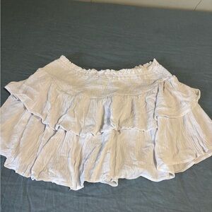 Streetwear Society White Tiered Ruffle Skater Skirt
